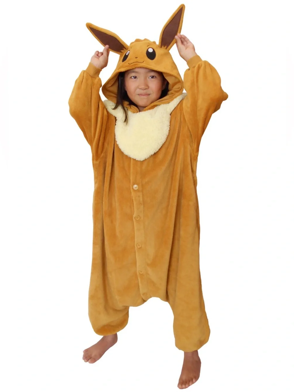 Pokemon Kigurumi Eevee Unisex Pajamas Costume Kids One Size 130
